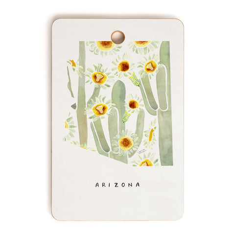 Jessica Larson Arizona State Saguaro Cactus Cutting Board Rectangle