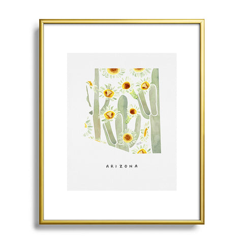 Jessica Larson Arizona State Saguaro Cactus Metal Framed Art Print