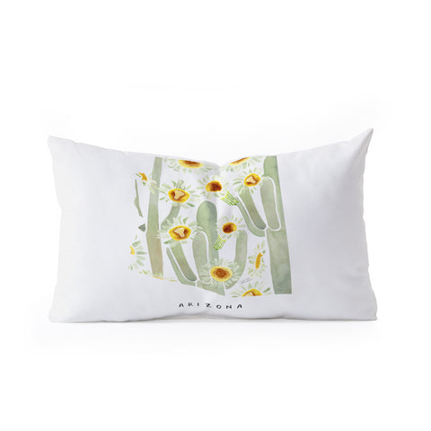 Jessica Larson Arizona State Saguaro Cactus Oblong Throw Pillow