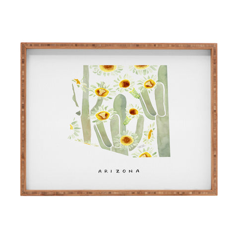 Jessica Larson Arizona State Saguaro Cactus Rectangular Tray