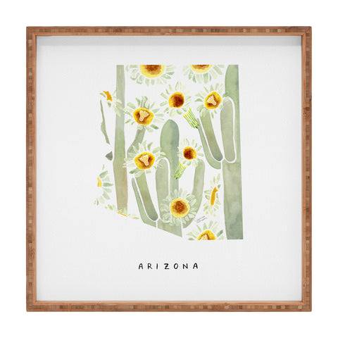 Jessica Larson Arizona State Saguaro Cactus Square Tray