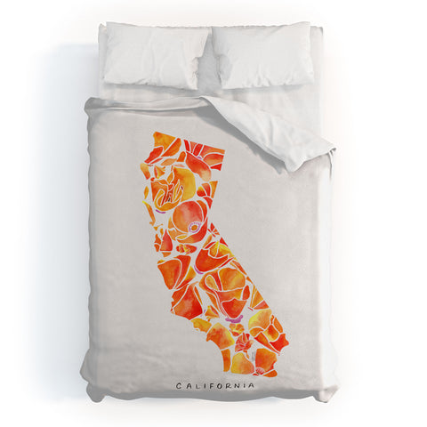 Jessica Larson California Poppies I Duvet Cover
