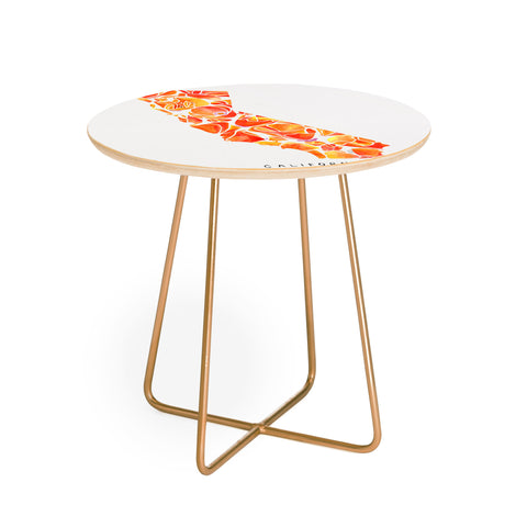 Jessica Larson California Poppies I Round Side Table