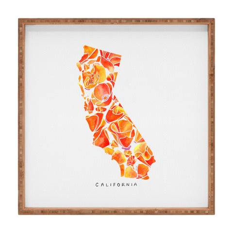 Jessica Larson California Poppies I Square Tray