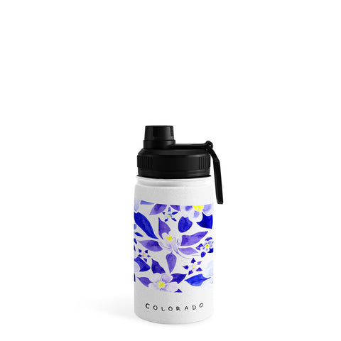 Jessica Larson Colorado State Flower Blue Water Bottle