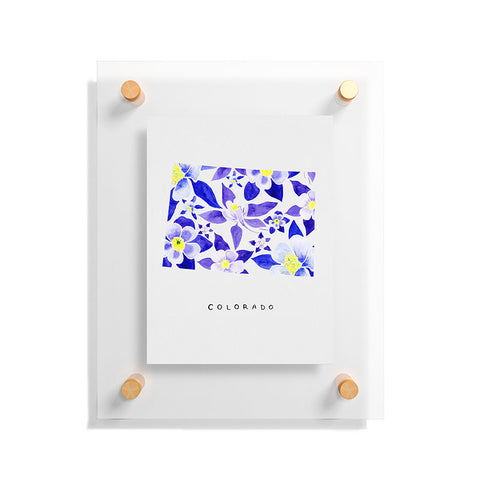 Jessica Larson Colorado State Flower Blue Floating Acrylic Print