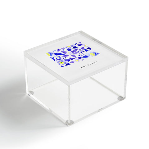 Jessica Larson Colorado State Flower Blue Acrylic Box
