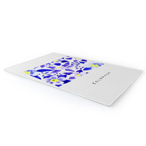 Jessica Larson Colorado State Flower Blue Area Rug