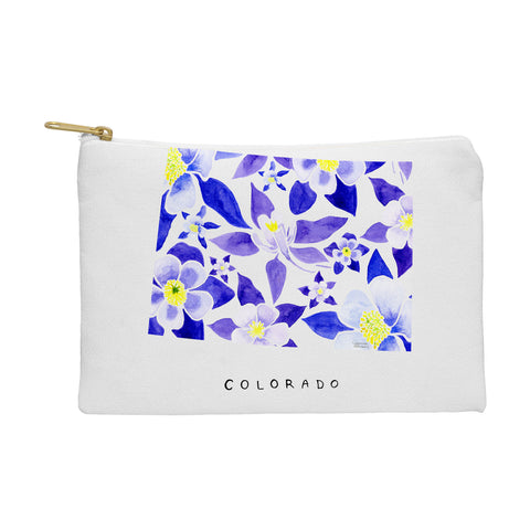 Jessica Larson Colorado State Flower Blue Pouch