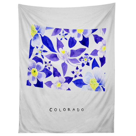 Jessica Larson Colorado State Flower Blue Tapestry