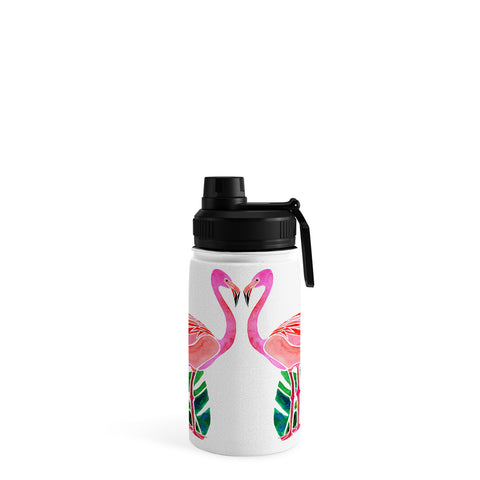 Jessica Larson Flamingo and Banana Leaf Water Bottle