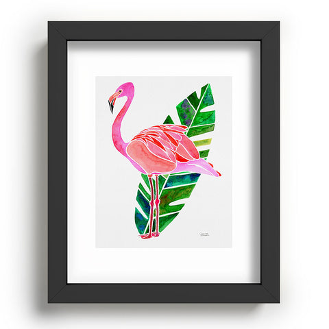Jessica Larson Flamingo and Banana Leaf Recessed Framing Rectangle