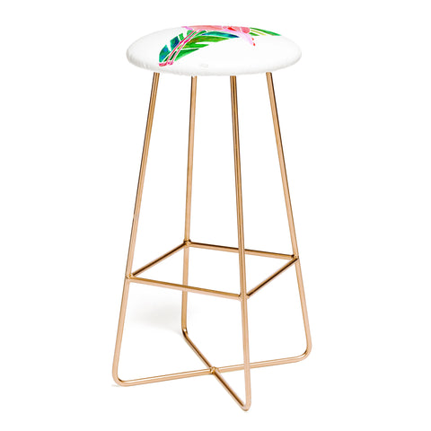 Jessica Larson Flamingo and Banana Leaf Bar Stool