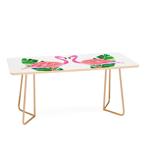 Jessica Larson Flamingo and Banana Leaf Coffee Table