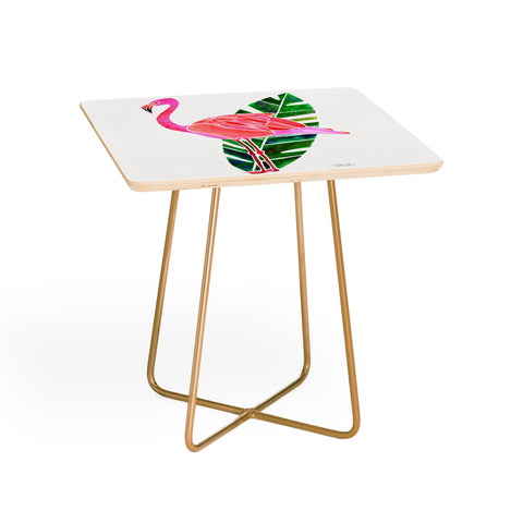Jessica Larson Flamingo and Banana Leaf Side Table