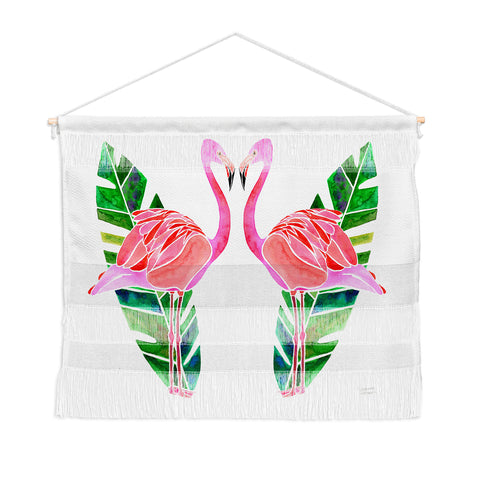 Jessica Larson Flamingo and Banana Leaf Wall Hanging Landscape