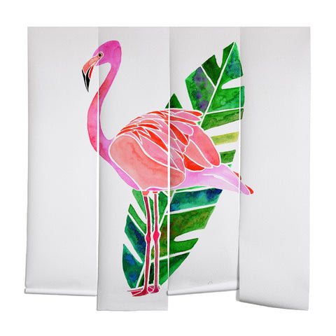 Jessica Larson Flamingo and Banana Leaf Wall Mural