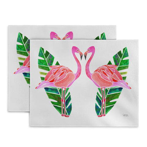 Jessica Larson Flamingo and Banana Leaf Placemat