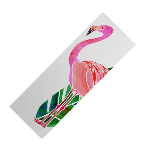 Jessica Larson Flamingo and Banana Leaf Yoga Mat