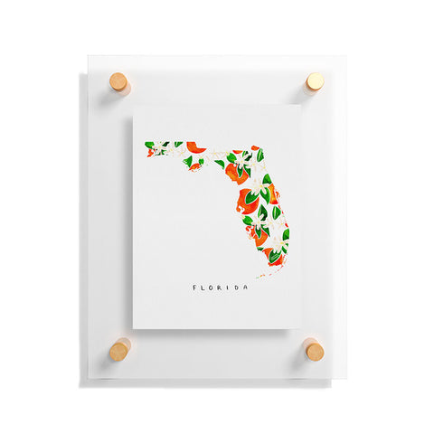 Jessica Larson Florida State Flower Orange Floating Acrylic Print