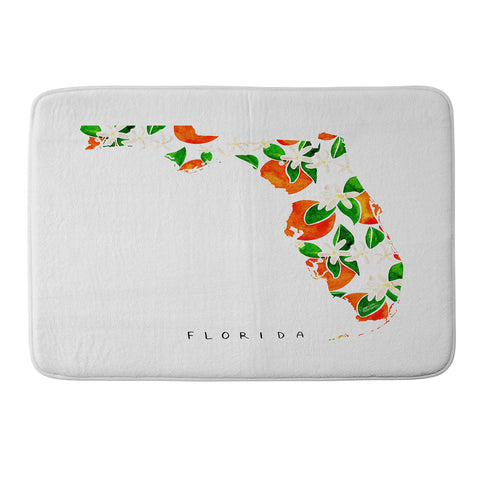 Jessica Larson Florida State Flower Orange Memory Foam Bath Mat