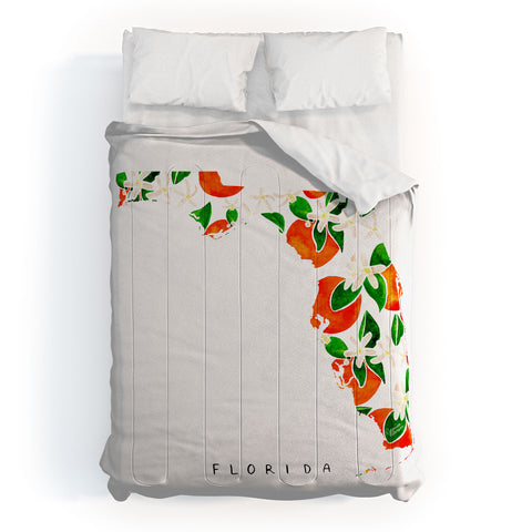 Jessica Larson Florida State Flower Orange Comforter