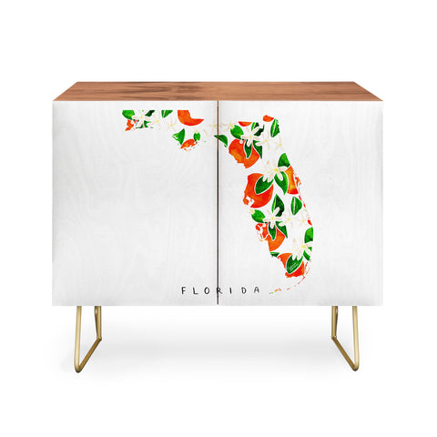 Jessica Larson Florida State Flower Orange Credenza