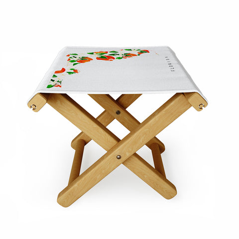 Jessica Larson Florida State Flower Orange Folding Stool