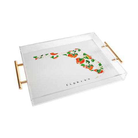 Jessica Larson Florida State Flower Orange Acrylic Tray