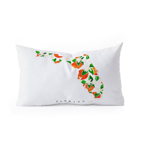 Jessica Larson Florida State Flower Orange Oblong Throw Pillow