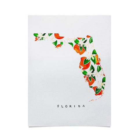 Jessica Larson Florida State Flower Orange Poster