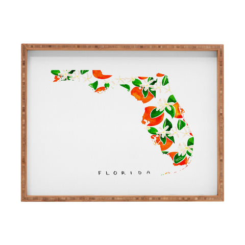 Jessica Larson Florida State Flower Orange Rectangular Tray