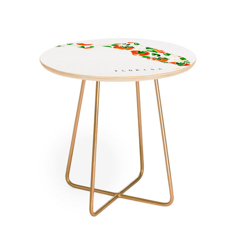 Jessica Larson Florida State Flower Orange Round Side Table