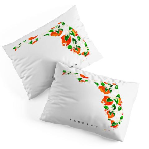 Jessica Larson Florida State Flower Orange Pillow Shams