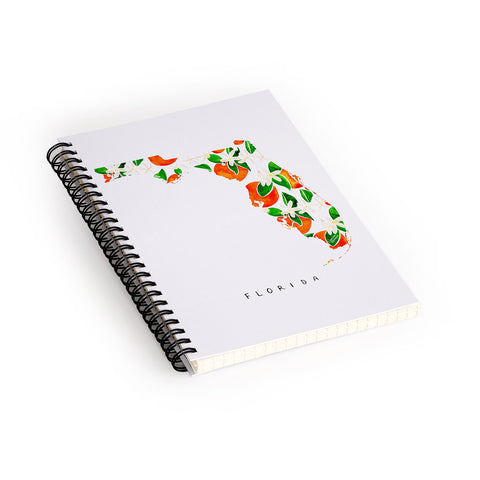 Jessica Larson Florida State Flower Orange Spiral Notebook
