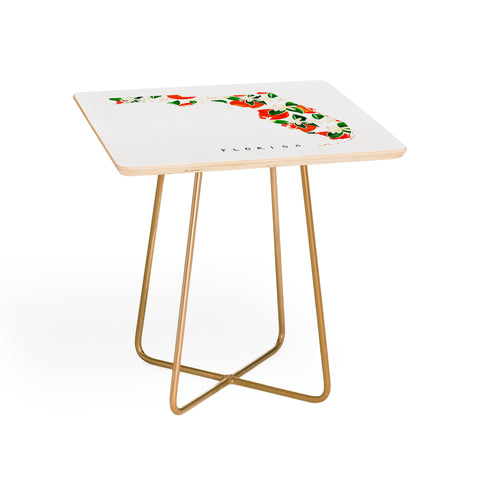Jessica Larson Florida State Flower Orange Side Table