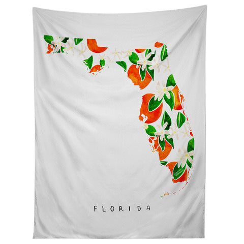Jessica Larson Florida State Flower Orange Tapestry