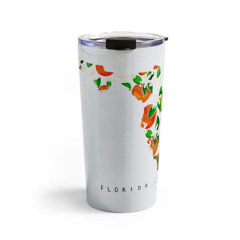 Jessica Larson Florida State Flower Orange Travel Mug