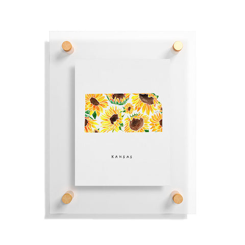 Jessica Larson Kansas State Sunflowers Floating Acrylic Print
