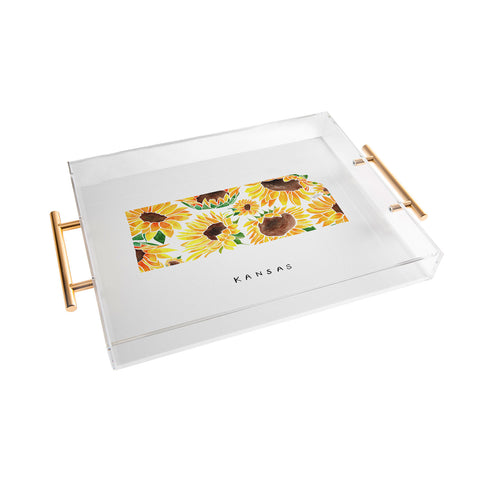 Jessica Larson Kansas State Sunflowers Acrylic Tray
