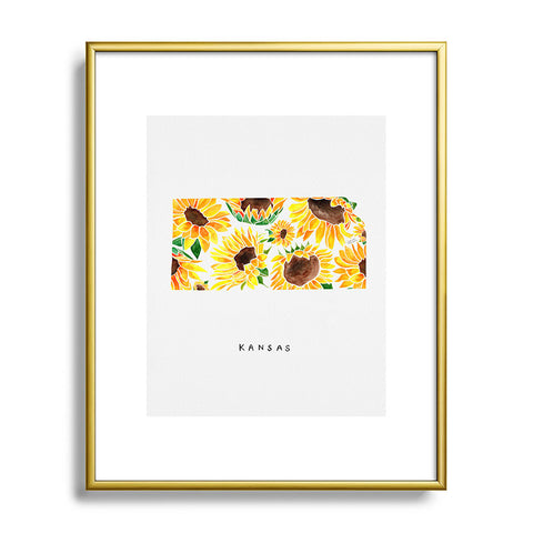 Jessica Larson Kansas State Sunflowers Metal Framed Art Print