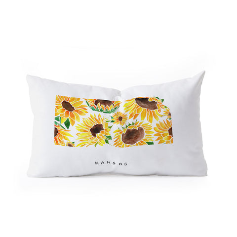Jessica Larson Kansas State Sunflowers Oblong Throw Pillow