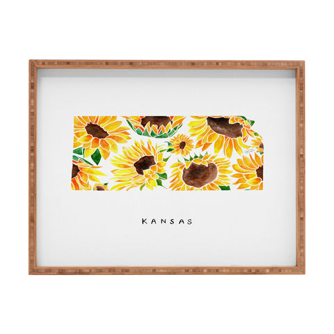 Jessica Larson Kansas State Sunflowers Rectangular Tray