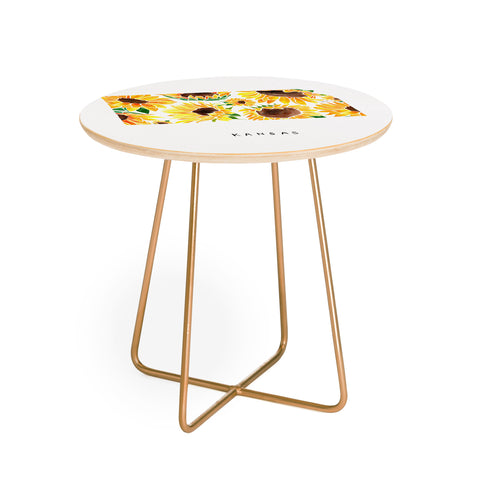 Jessica Larson Kansas State Sunflowers Round Side Table