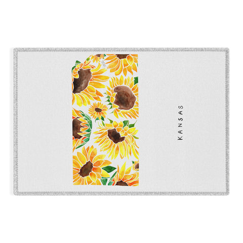 Jessica Larson Kansas State Sunflowers Outdoor Rug