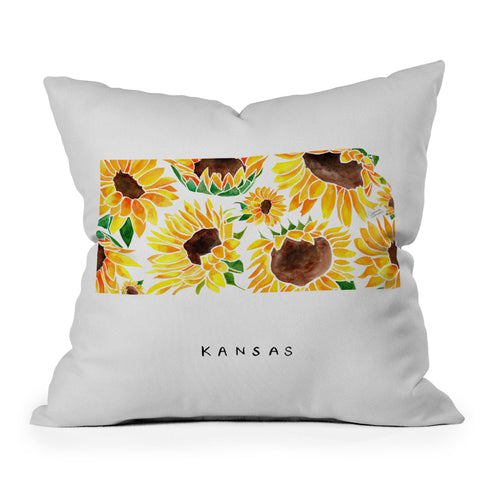 Jessica Larson Kansas State Sunflowers Throw Pillow