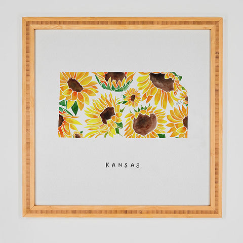 Jessica Larson Kansas State Sunflowers Framed Wall Art