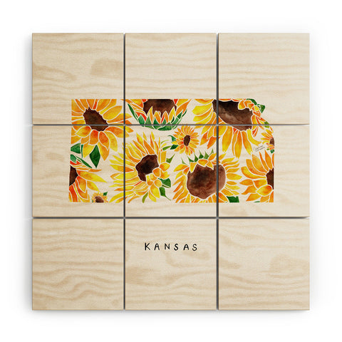 Jessica Larson Kansas State Sunflowers Wood Wall Mural