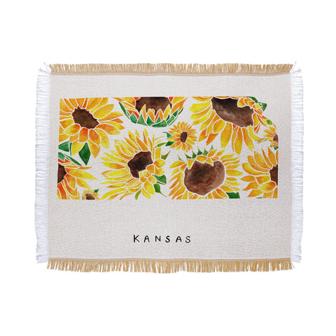 Jessica Larson Kansas State Sunflowers Throw Blanket