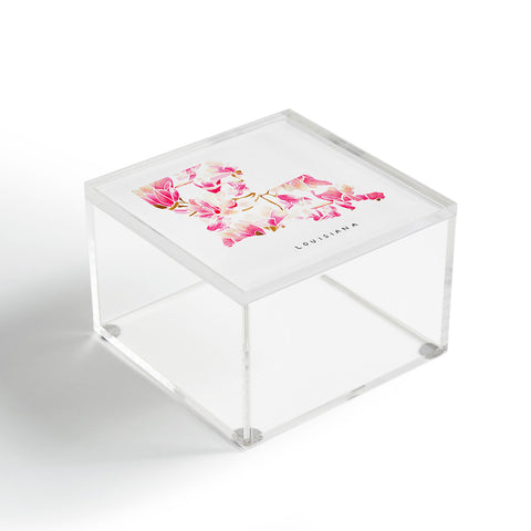 Jessica Larson Louisiana State Flower Magnolias Acrylic Box